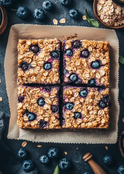 blueberry honey oat breakfast bars