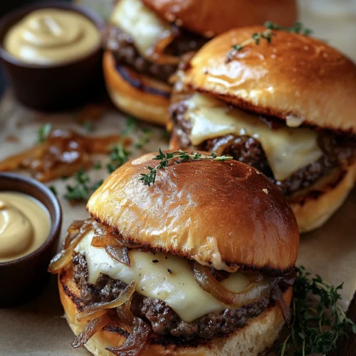 Smash Burger Sliders with Brie & Caramelized Onions 4 Smashburger with brie and caramelized onions