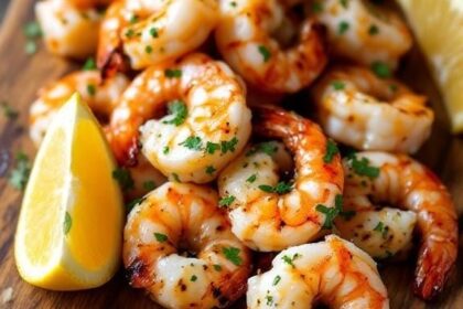 grilled shrimp skewers with garlic butter
