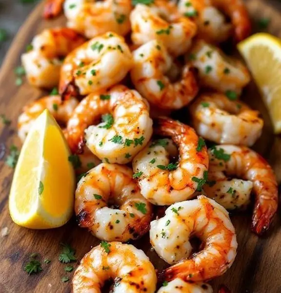 grilled shrimp skewers with garlic butter