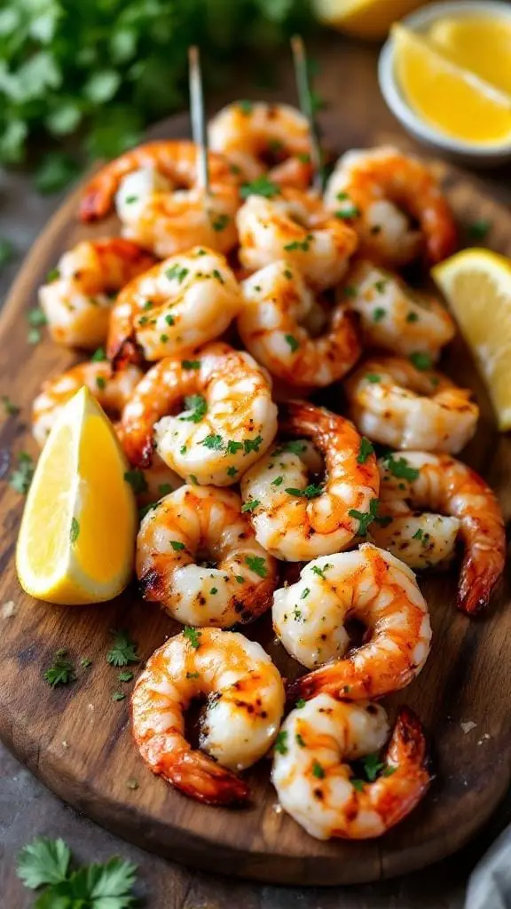 grilled shrimp skewers with garlic butter