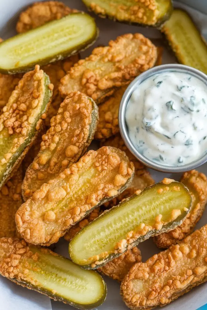 10 Crispy Air Fryer Favorites for Quick and Delicious Snacks 7 Crispy air-fried pickles served with a dipping sauce