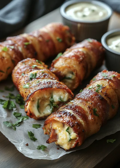 air fried bacon wrapped jalapeño poppers