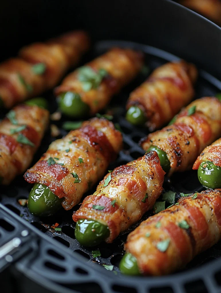Fail-Proof Air-Fryer Bacon-Wrapped Jalapeño Poppers 4 air fried bacon wrapped jalapeño poppers