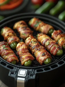 air fried bacon wrapped jalapeño poppers