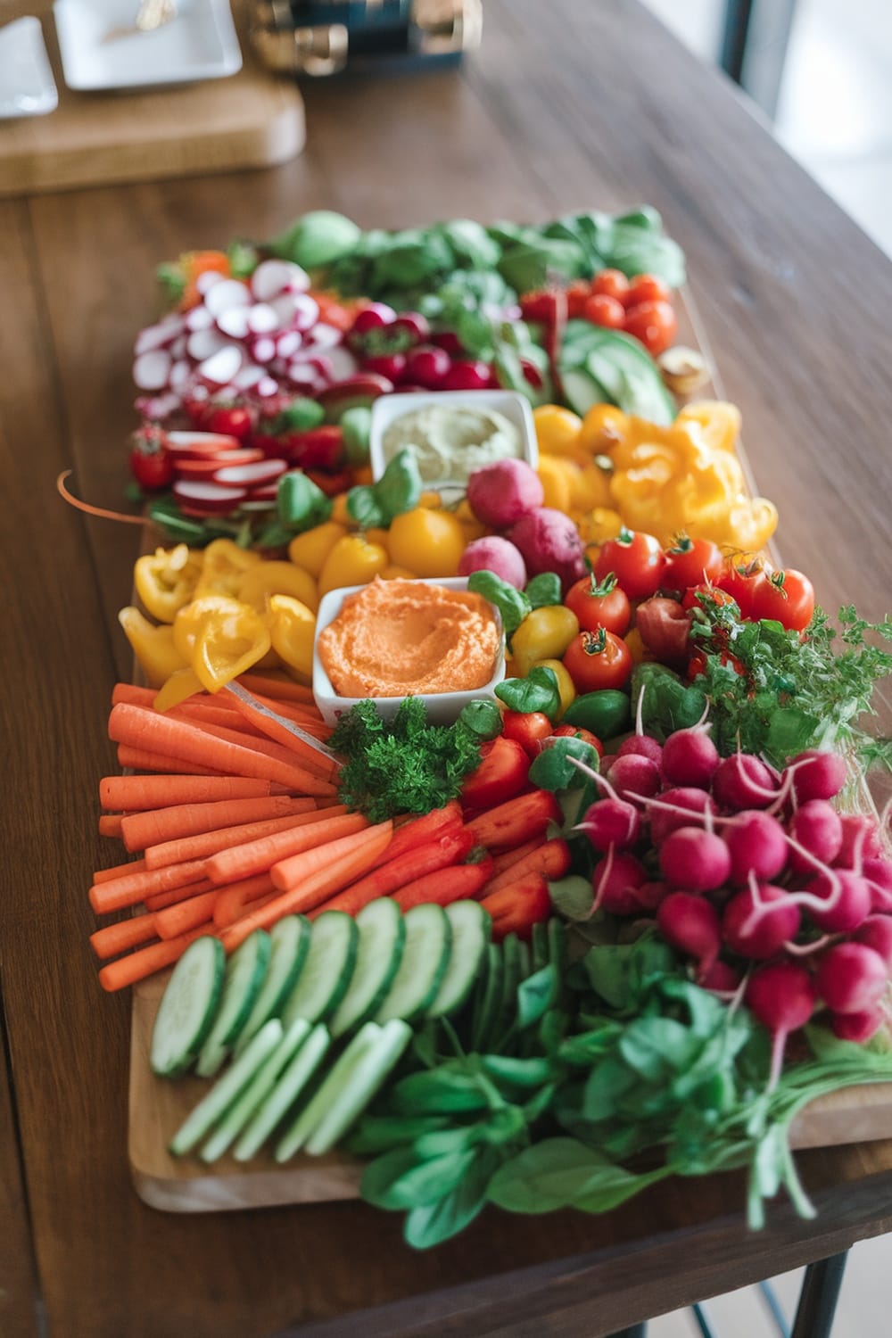 10 Stunning Charcuterie Platter Ideas for Your Next Backyard Party 8 A vibrant veggie platter with assorted fresh vegetables and dips.