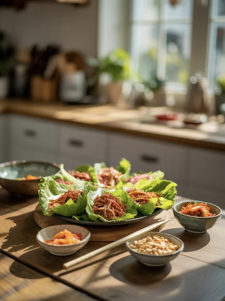 Korean Gochujang Chicken Lettuce Wraps: 10-Minute K-Food at Home 3 Korean Gochujang Chicken Lettuce Wraps 15