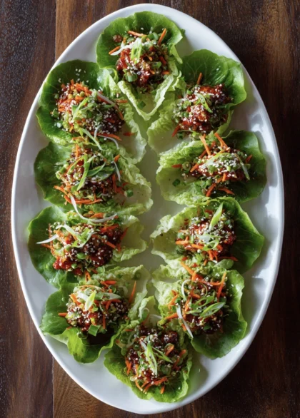 Korean Gochujang Chicken Lettuce Wraps 4