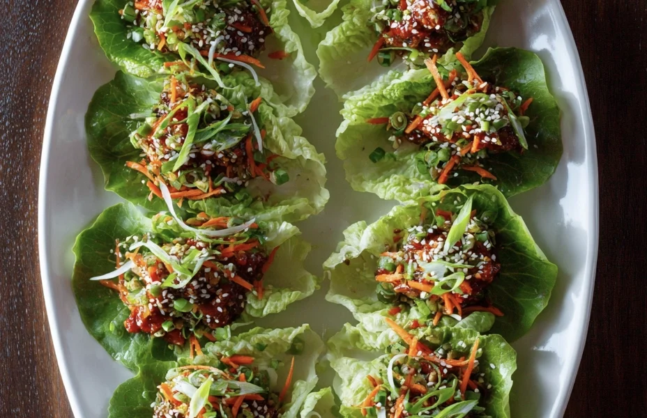 Korean Gochujang Chicken Lettuce Wraps 4