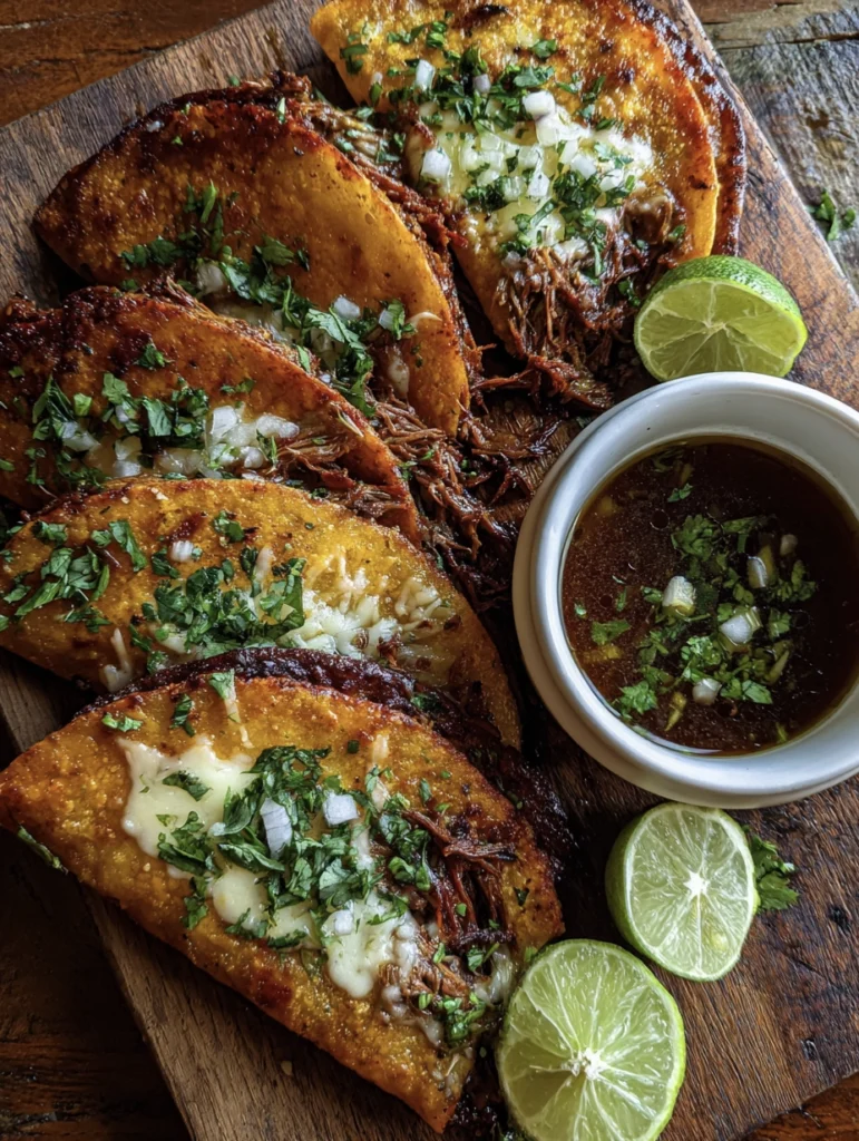 Cheesy Birria Tacos (Simplified Version for Serious Cravings) 4 birria tacos 12