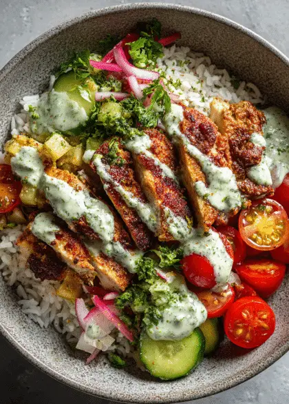 Chicken Shawarma Bowls with Garlic-Parsley Sauce 19 chicken shawrama bowl 3