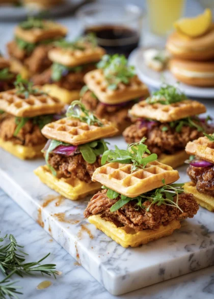 Hot Honey Chicken & Waffle Sliders That Vanish in Seconds 27 chicken waffle slider 13