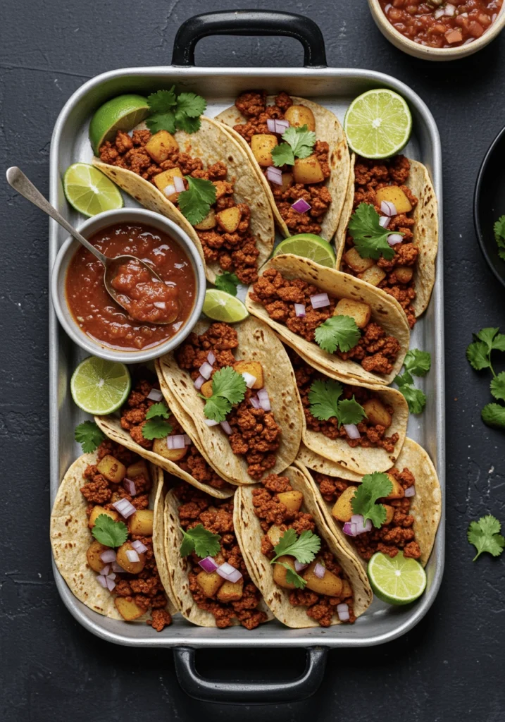 Speedy 4-Ingredient Chorizo & Potato Tacos 4 chorizo potato tacos 8