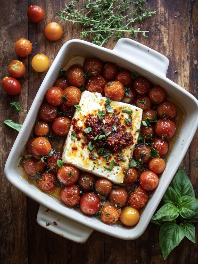 Next-Level Baked Feta with Harissa & Honey Drizzle