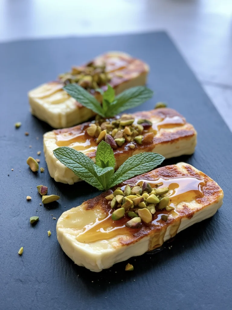 Insanely Good Honey-Pistachio Griddled Halloumi 5 Honey-Pistachio Griddled Halloumi