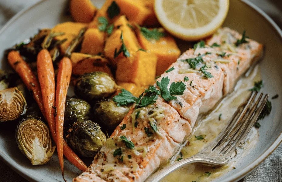 Sheet-Pan Maple-Mustard Salmon & Roasted Fall Veggies 1 maple salmon 7