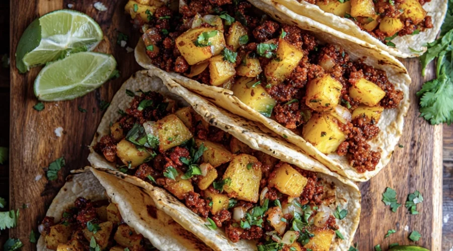 Speedy 4-Ingredient Chorizo & Potato Tacos 1 more chorizo potato tacos 2