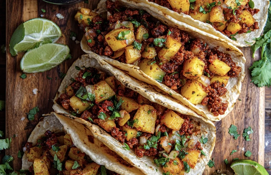 Speedy 4-Ingredient Chorizo & Potato Tacos 1 more chorizo potato tacos 2