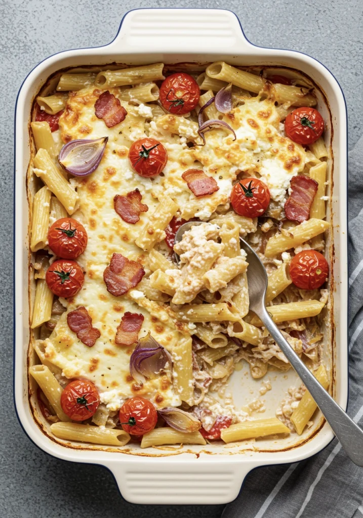 Baked Feta Pasta 3.0: Smoky Bacon & Caramelized Shallots 3 more feta pasta 4