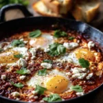 One pan shakshuka in a skillet