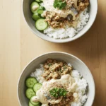 tahini sardine rice bowl