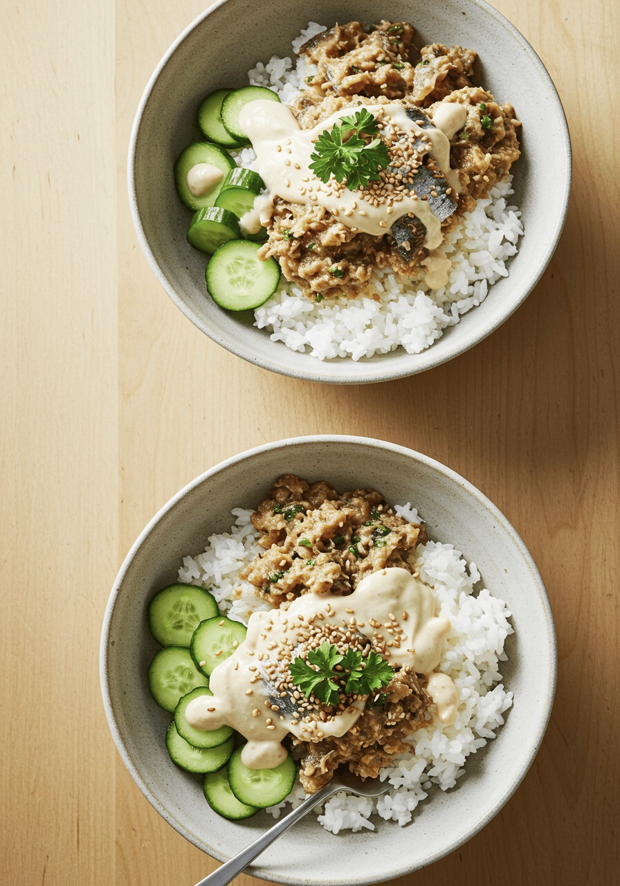 Super Quick, Ridiculously Tasty, Tahini Sardine Rice Bowls 5 tahini sardine rice bowl