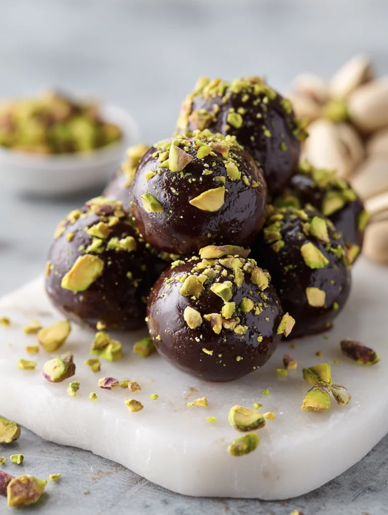 choc coated pistachio oat bites