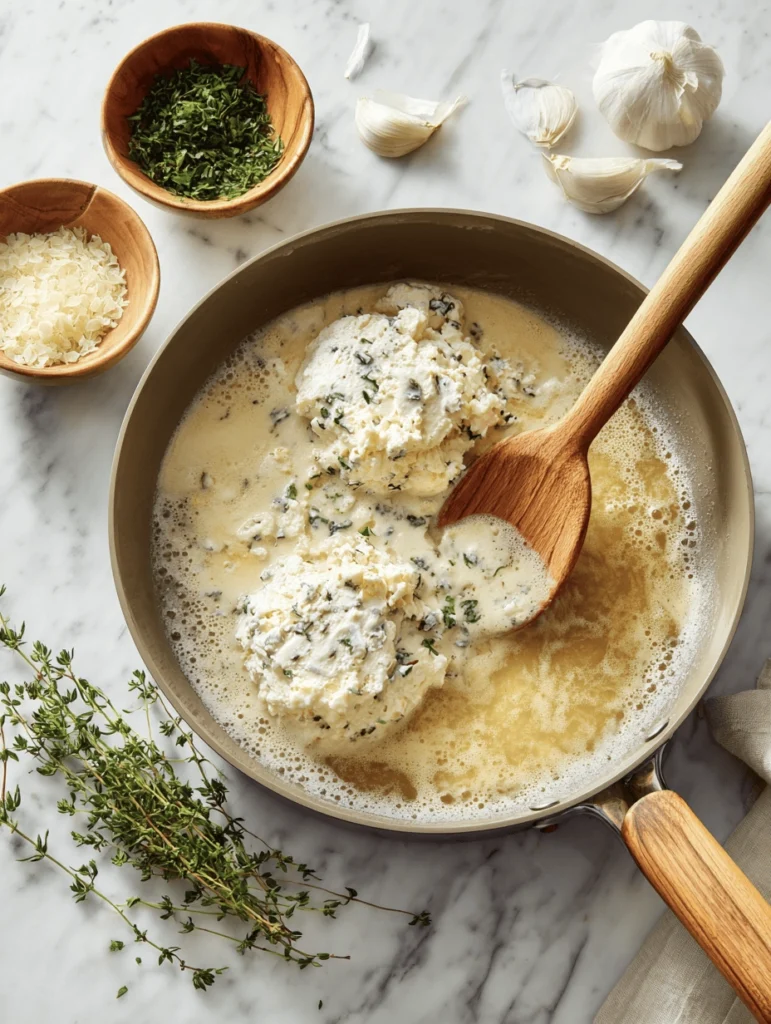 Creamy Garlic-Herb Skillet Chicken (Cream Cheese or Boursin) 4 cream cheese chicken 4