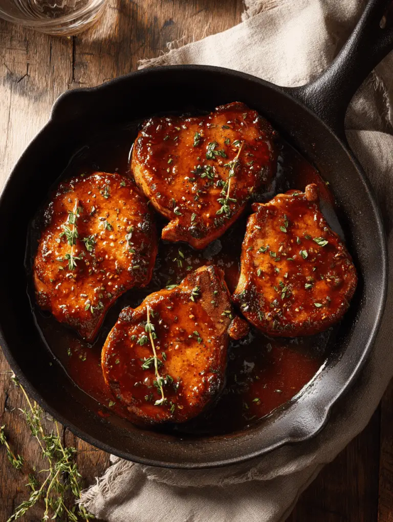 One-Pan Maple-Bourbon Glazed Pork Chop
