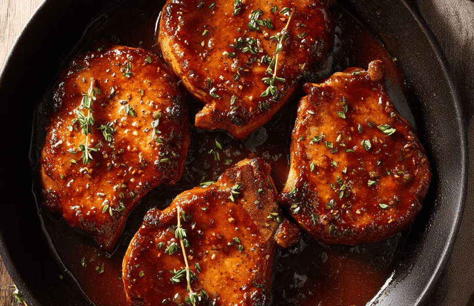 One-Pan Maple-Bourbon Glazed Pork Chop 1 maple bourbon pork chop19