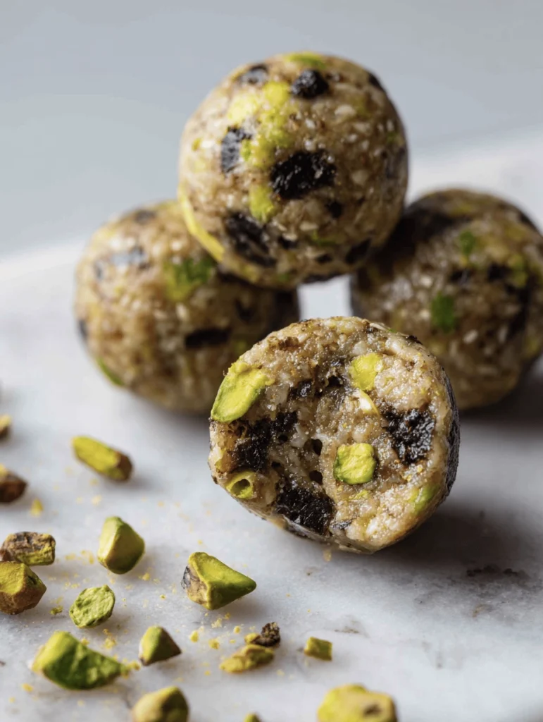 Super Easy Pistachio Chocolate Energy Bites 4 pistachio energy balls 1