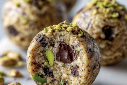 Super Easy Pistachio Chocolate Energy Bites 7 pistachio energy balls 3