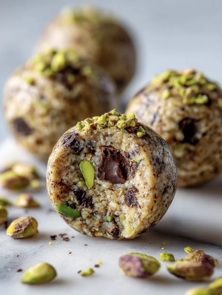 Super Easy Pistachio Chocolate Energy Bites
