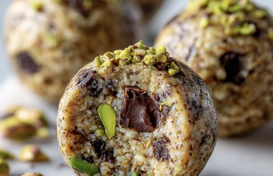 Super Easy Pistachio Chocolate Energy Bites 1 pistachio energy balls 3