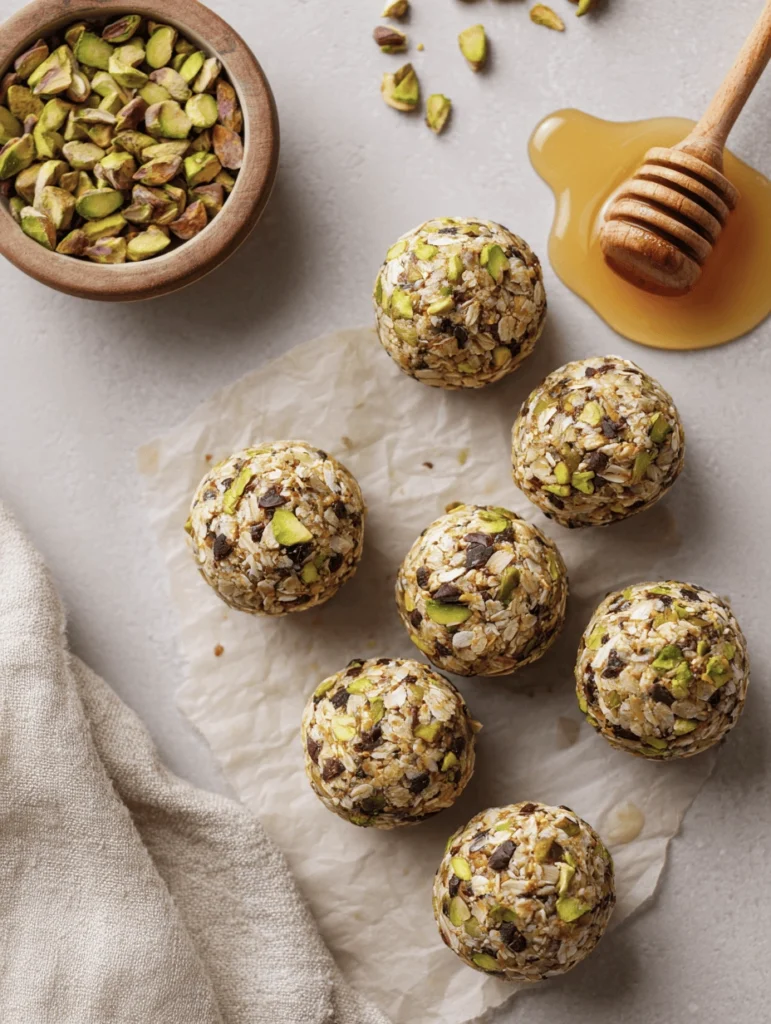Super Easy Pistachio Chocolate Energy Bites 2 pistachio energy balls 7