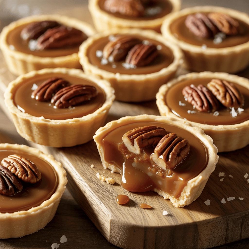 Salted-Caramel Pecan Mini Tarts: The Ultimate Party Canapé 6 salted pecan tarts 8