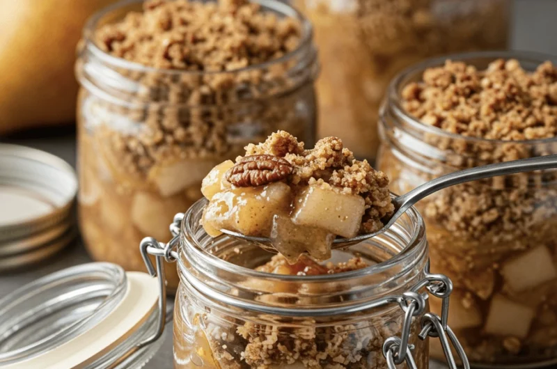 Spiced Pear Ginger Crumble Jars 4