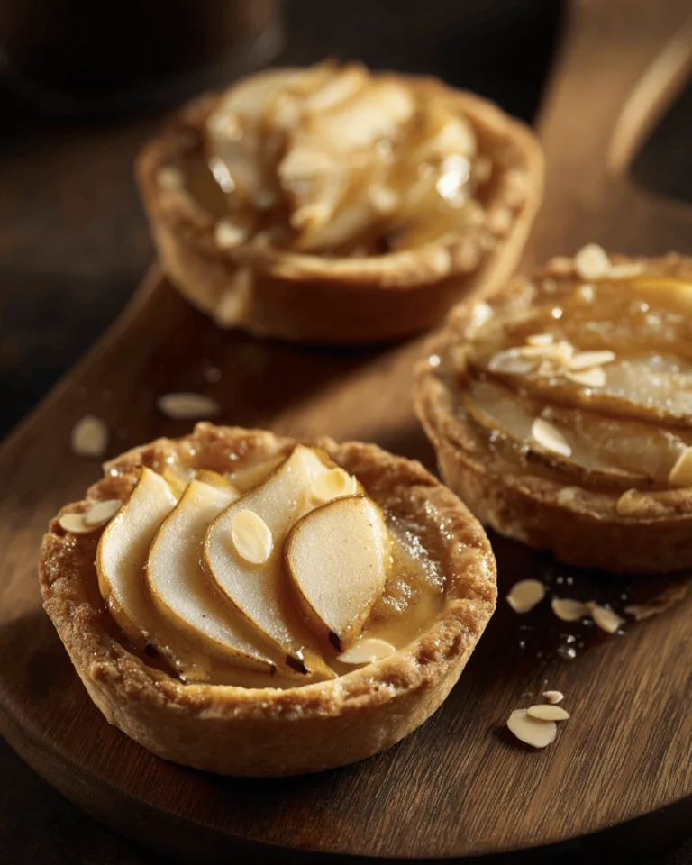 Adorable Mini Pear & Almond Frangipane Tartlets