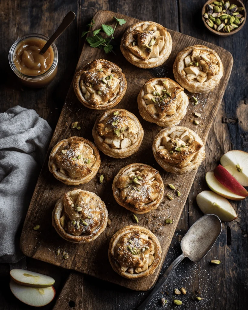 Irresistible Salted Caramel Apple Pie Minis With Pistachio Streusel 3 apple pie minis 2