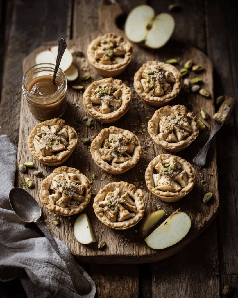 Irresistible Salted Caramel Apple Pie Minis With Pistachio Streusel 5 apple pie minis 3