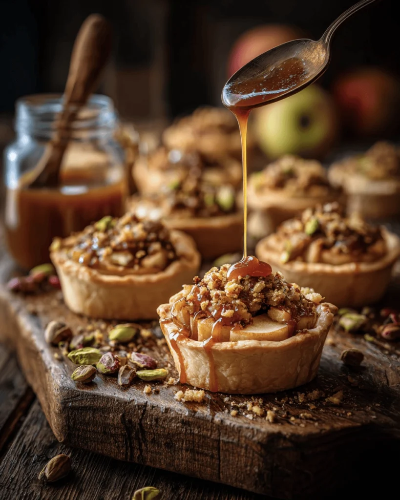 Irresistible Salted Caramel Apple Pie Minis With Pistachio Streusel 2 apple pie minis 5
