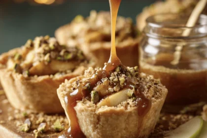 Irresistible Salted Caramel Apple Pie Minis With Pistachio Streusel 6 apple pie minis 6