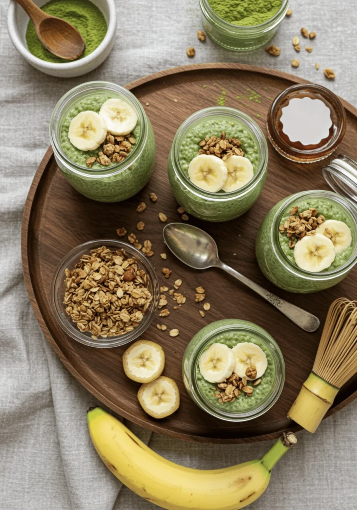 Insanely Easy Overnight Banana Matcha Pudding 3 banana matcha pudding 14