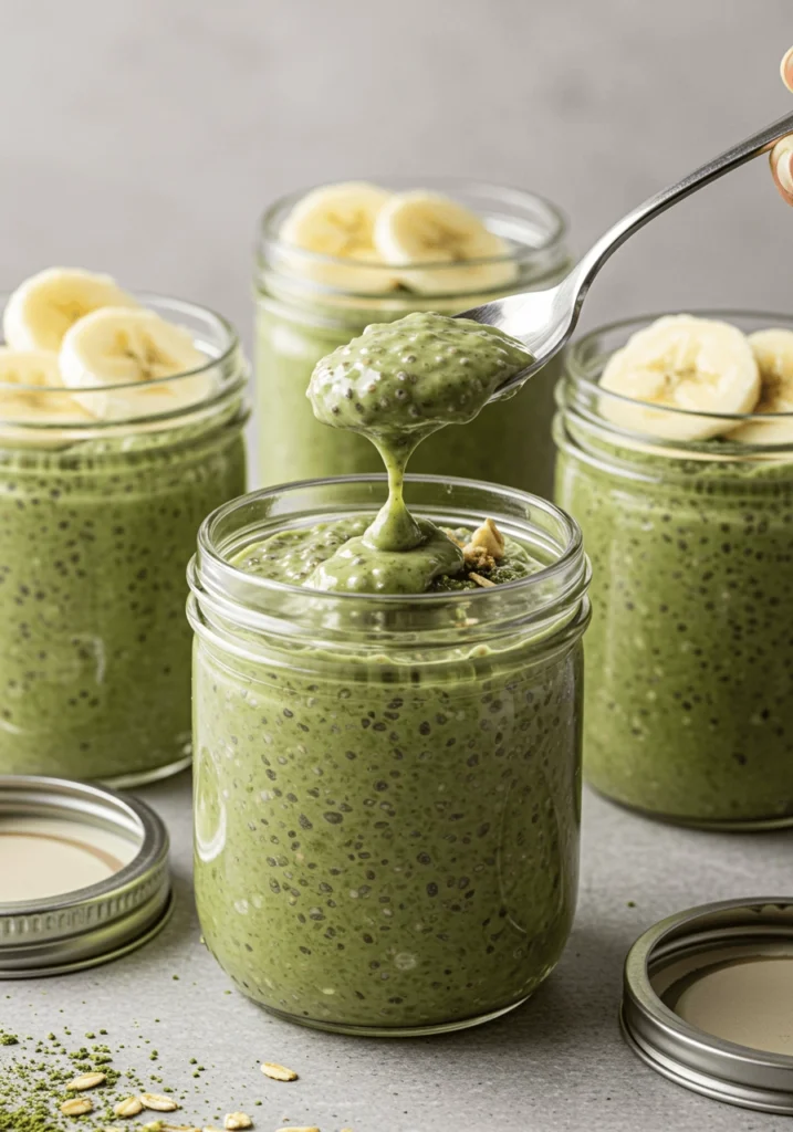 Insanely Easy Overnight Banana Matcha Pudding 4 banana matcha pudding 16