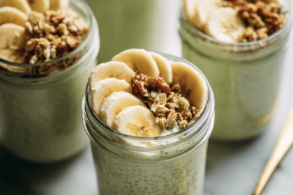 Insanely Easy Overnight Banana Matcha Pudding 1 banana matcha pudding 6