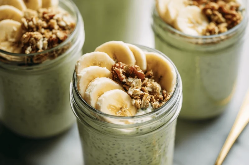 banana matcha pudding 6