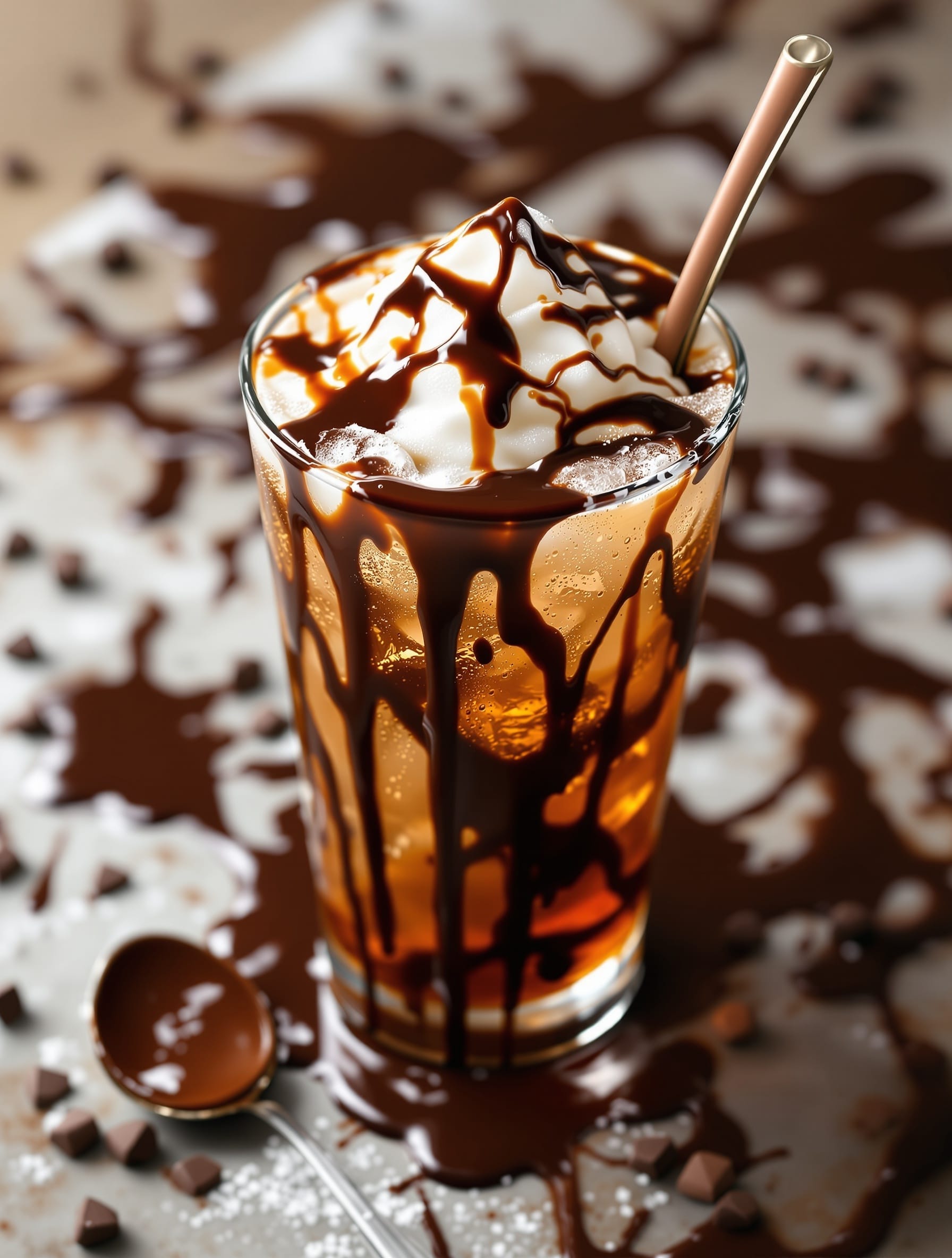 12 Heavy Soda And Dirty Soda Drinks To Try At Home 10 A glass of Mocha Cola topped with whipped cream and chocolate syrup.