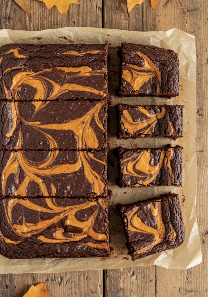 Fudgy Pumpkin Cream Cheese Swirl Brownies (Bakery-Style) 3 pumplin brownie 2