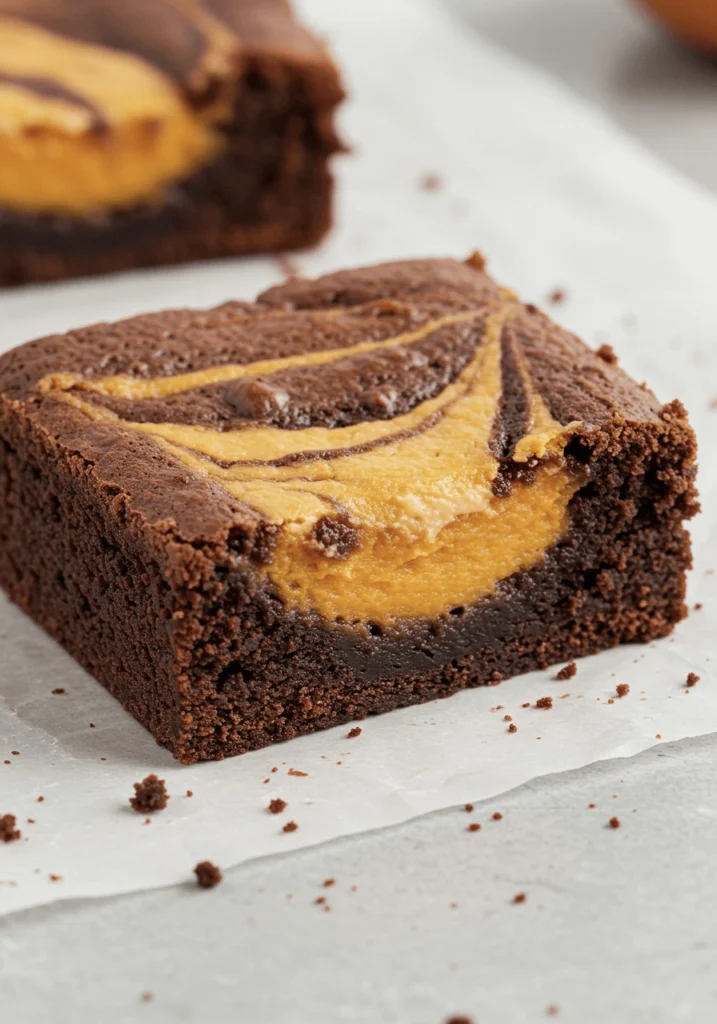 Fudgy Pumpkin Cream Cheese Swirl Brownies (Bakery-Style) 2 pumplin brownie 5