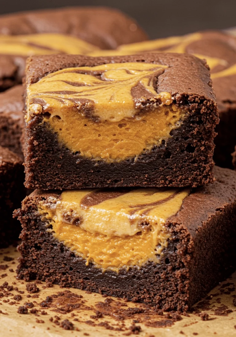 Fudgy Pumpkin Cream Cheese Swirl Brownies (Bakery-Style)